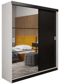 Skriňa Retro 138 5L Biely / Dvierka čierna