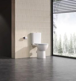 Sapho Sapho, SANIVEX kombi WC, zvyšené sedenie, Rimless, spodný/zadný odpad, biela, PC108WR