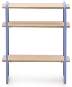 Svetlomodrá/v prírodnej farbe závesná detská knižnica v dekore jaseňa 60x70x28 cm Tinn – Kave Home