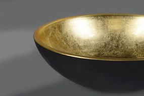 Sapho Sapho, MURANO BLACK-GOLD sklenené umývadlo 40x14cm, zlata/čierna, AL5318-77
