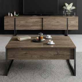 Konferenčný stolík Luxe Walnut and Black