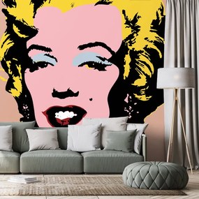 Tapeta pop art Marilyn Monroe na hnedom pozadí - 450x300