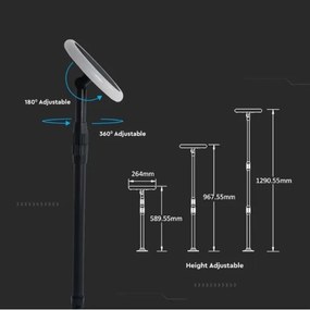 LED Nastaviteľná solárna lampa GARDEN LED/8W/5V 60-129 cm 4000K IP65 2000 mAh