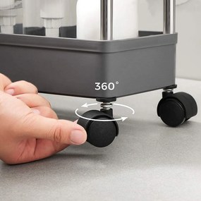 Regál na kolieskach SLIM, 4 úrovne, 12,5x40x86cm, sivá SongmicsHome