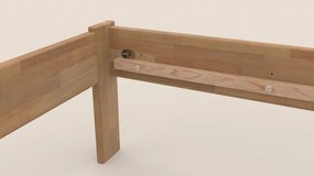 Rohová posteľ so zástenou vpravo Tema P 180x200 cm, prírodný buk