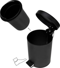Odpadkový kôš do kúpeľne BALI 3l - softclose - čierny