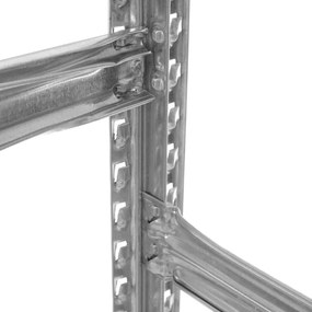 Policový regál z pozinkovaného kovu, 4–6 políc (4–6 úrovní)