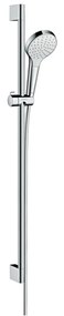 Hansgrohe Croma Select S, sprchová sada 1 jet EcoSmart 9 l/min so sprchovou tyčou 90 cm, biela/chrómová, HAN-26575400
