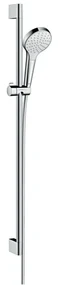 Hansgrohe Croma Select S, sprchová sada 1 jet EcoSmart 9 l/min so sprchovou tyčou 90 cm, biela/chrómová, HAN-26575400