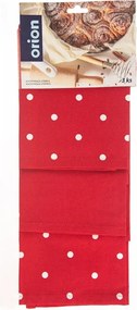 Orion Kuchynská utierka Tečka červená, 50 x 70 cm, sada 3 ks