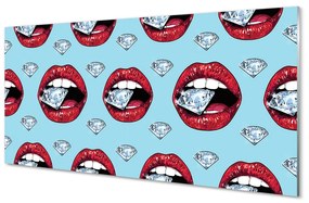 Nástenný panel  ústa diamanty 100x50 cm