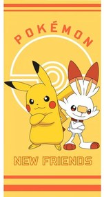 TipTrade Bavlnená froté osuška 70x140 cm - Pokémon Pikachu a Scorbunny