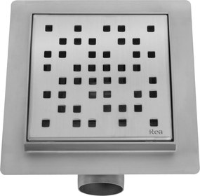 Podlahový vpust REA DOTS 12x12 cm, nikel brúsený