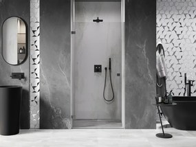 Mexen, Mexen Lunar-B výklopné sprchové dvere ľavé 85 cm, transparentné, pištoľový kov - 832-085-000-95-00-L