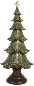 Vianočné dekorácie zelený zdobený stromček - Ø 18*41 cm