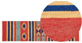 Bavlnený kelímový koberec 80 x 300 cm viacfarebný HATIS Beliani