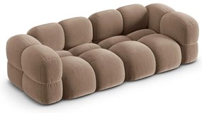 Hnedá zamatová pohovka 250 cm Loretto – Cosmopolitan Design