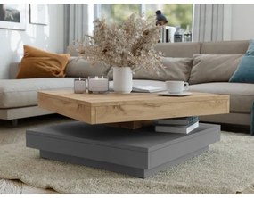 Konferenčný stolík NENANI 34x70 cm šedá/dub wotan