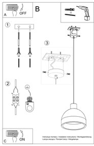 Závesné svietidlo Damaso, 1x betónové tienidlo