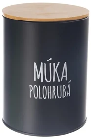 Dóza plech/bambus pr. 13 cm Múka polohrubá BLACK SK