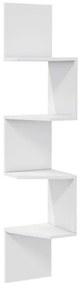 Rohová nástenná polica DESALDO 155,2x29,6 cm biela