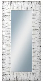 DANTIK - Zrkadlo v rámu, rozmer s rámom 50x100 cm z lišty SAUDEK biela čierne čiary (2512)