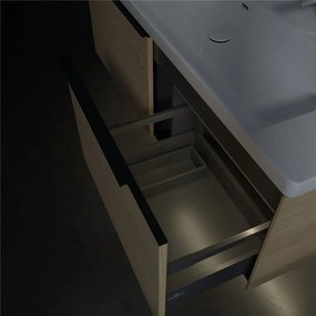 VILLEROY &amp; BOCH Subway 3.0 závesná skrinka pod umývadlo, 2 zásuvky, s LED osvetlením, 1272 x 478 x 429 mm, Nordic Oak, C601L1VJ