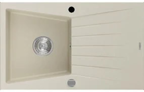 Mexen Cesar granitový jednokomorový drez s odkvapkávačom 775 x 470 mm, béžová - 6514771010-69