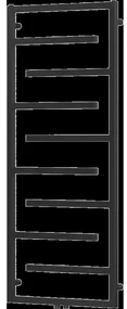 Mexen Orlando dekoratívny radiátor 1380 x 600 mm, 499 W, Čierna - W207-1380-600-00-70