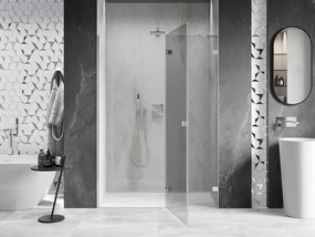 Mexen, Mexen Lunar pravé otočné sprchové dvere 130 cm, transparentné, chróm - 834-130-000-01-00-P