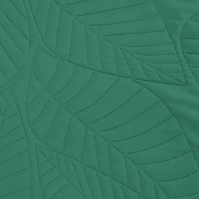 Zelený prehoz na posteľ so vzorom LEAVES Rozmer: 200 x 220 cm