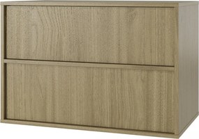 Závesná skrinka pod umývadlo Mossy s doskou 80 cm dub perleťový