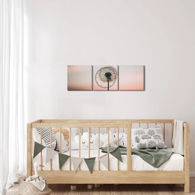 Obraz - Držím ťa, púpava (s hodinami) (90x30 cm)