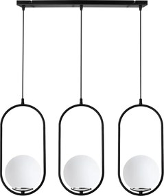 Závesné svietidlo Florence, 3x biele sklenené tienidlo, b/ch, UI