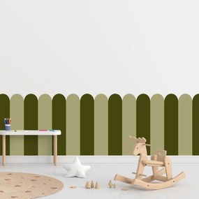 PIPPER. Textilná samolepiaca tapeta - Oblúk - Khaki farba Farba: Kombinácia, Veľkosť: 80 cm