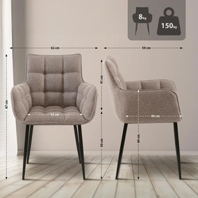 Stolička Tirana látka čierna - terra hnedá