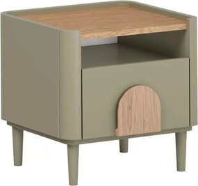 Nočný stolík Amilio 50 cm na nožičkách - eukalyptus / dub baltic dune / dub prírodný