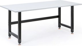 Výškovo nastaviteľný baliaci stôl PROFI, 1800 × 800 × 790–940 mm s držiakom role