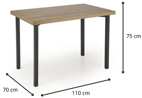 Jedálenský set Milton dub prírodný/čierny