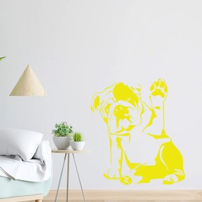 Veselá Stena Samolepka Buldog Farba: žlutá, Veľkosť: 60 x 53 cm