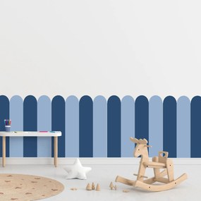 PIPPER. Textilná samolepiaca tapeta - Oblúk - Tmavomodrá farba Farba: Kombinácia, Veľkosť: 80 cm