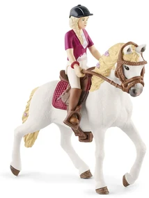 Schleich 42540 Blondína Sofia s pohyblivými kĺbmi na koni, 15 cm