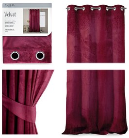 Záves AmeliaHome Velvet 140x270 cm vínový