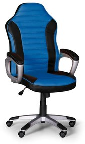 Kožené kancelárske kreslo SPORT 1+1 ZADARMO, čierna/modrá