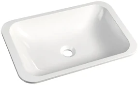 Sapho Sapho, KAMA umývadlo 50x26cm, liaty mramor, biela, zápustne, 50134