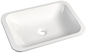 Sapho Sapho, KAMA umývadlo 50x26cm, liaty mramor, biela, zápustne, 50134