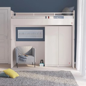Vyvýšená posteľ s rebríkom Pure Modular - biela