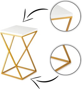 STOJAN NA KVETINÁČ LOFT7 40X24X24 CM ZLATÁ/BIELA