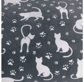 Obliečky mikroplyš WHITE CATS sivé Rozmer obliečky: 2 ks 70 x 90 cm | 200 x 220 cm