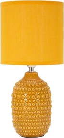 Keramická stolová lampa v horčicovej farbe s textilným tienidlom (výška 30,5 cm) Points – Mauro Ferretti